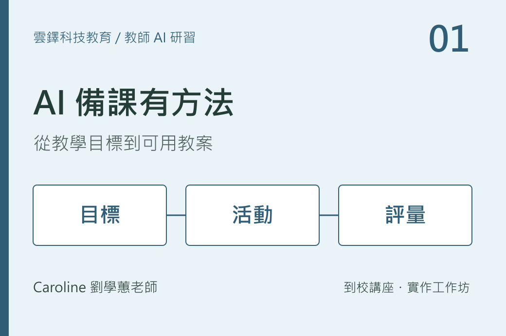 AI 備課：目標、活動、評量三者對齊