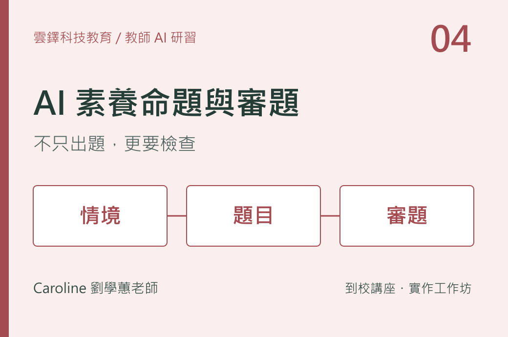 素養命題：情境、題目與審題