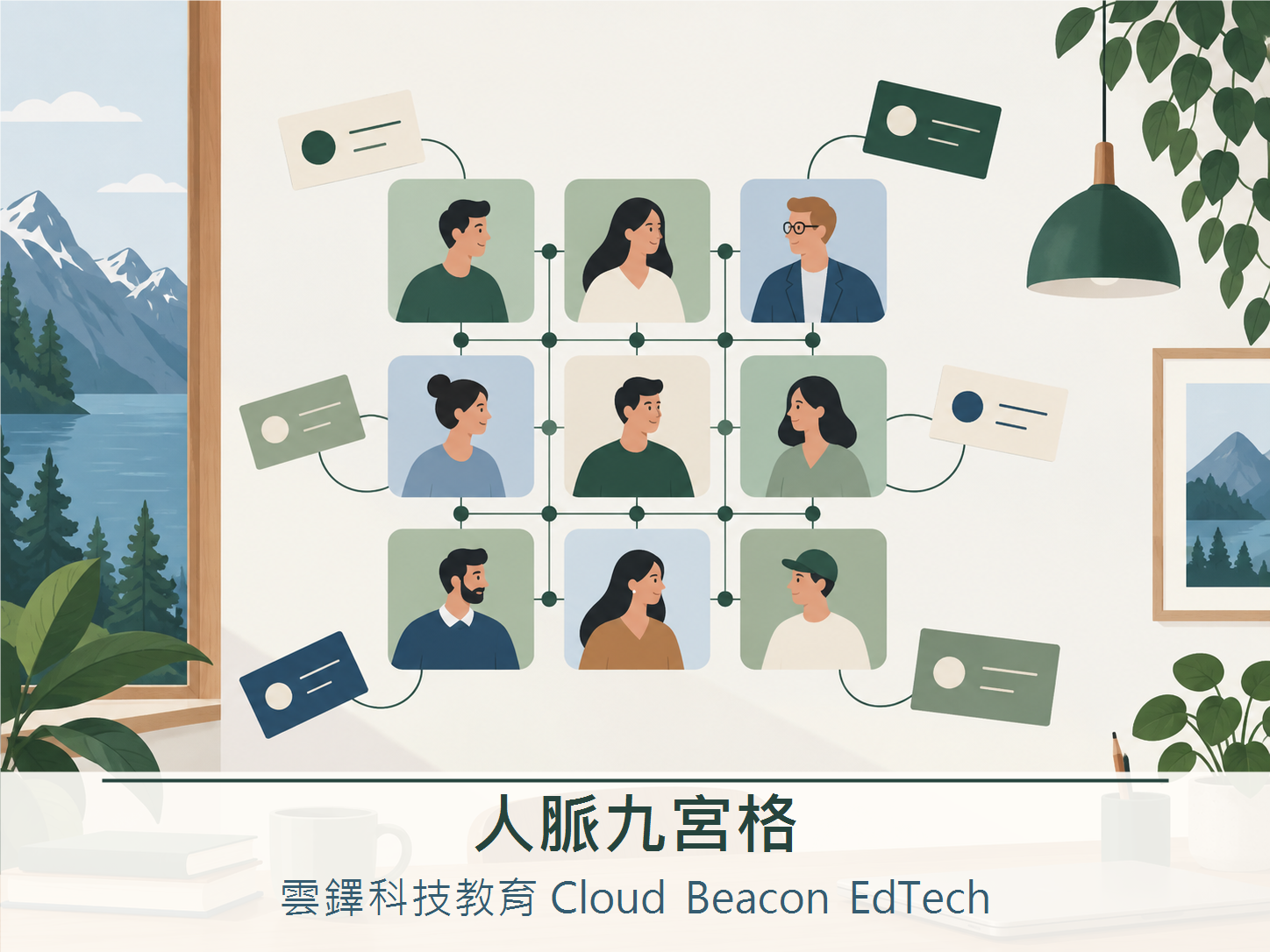 人脈九宮格工具封面，雲鐸科技教育 Cloud Beacon EdTech